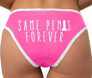 Same Penis Forever Bikini - Pink with White Lace