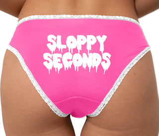 Sloppy Seconds Bikini - Pink with White Lace