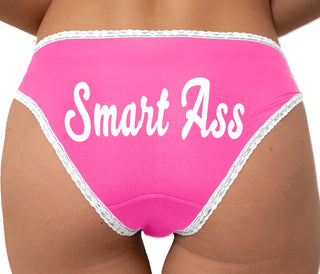Smart Ass Bikini - Pink with White Lace