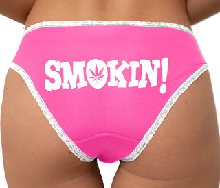 Smokin Smoking Hot Bikini - Pink with White Lace