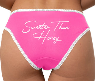 Sweeter Than Honey Bikini - Pink with White Lace
