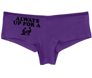Always Up For A Threesome - Purple Boyshort