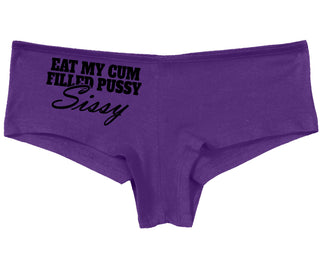 Eat My Cum Filled Pussy Sissy  Cuck - Purple Boy Short