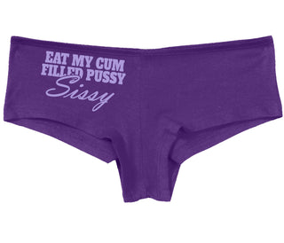 Eat My Cum Filled Pussy Sissy  Cuck - Purple Boy Short