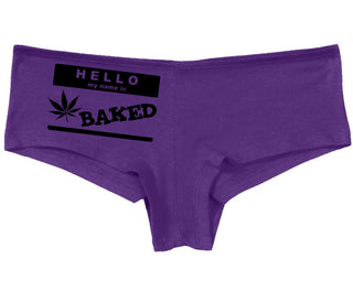 Hello My Name Is Baked - Purple Boy Short