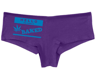 Hello My Name Is Baked - Purple Boy Short