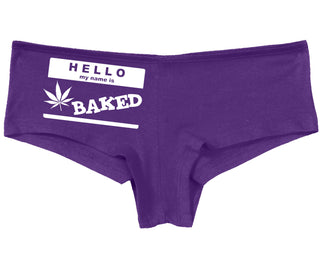 Hello My Name Is Baked - Purple Boy Short