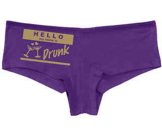 Hello My Name Is Drunk - Purple Boy Short
