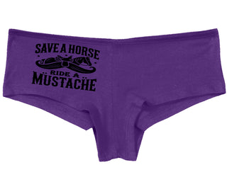 Save A Horse Ride A Mustache - Purple Boy Short