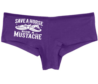 Save A Horse Ride A Mustache - Purple Boy Short