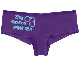 Sir Please Cuff Me - Purple Boy Short