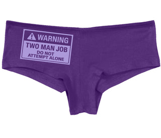 Warning Two Man Job - Purple Boy Short