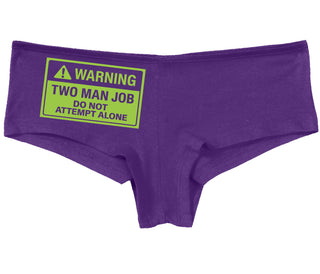 Warning Two Man Job - Purple Boy Short