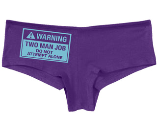 Warning Two Man Job - Purple Boy Short