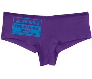 Warning Two Man Job - Purple Boy Short