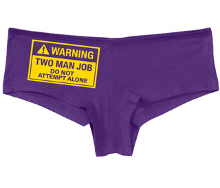 Warning Two Man Job - Purple Boy Short