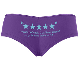Five Star Review - Would Cum Again - Purple Boyshort