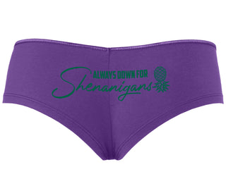 Always Down For Shenanigans - Purple Boyshort