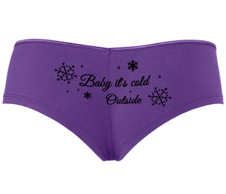 Baby It's Cold Outside - Purple Boyshort