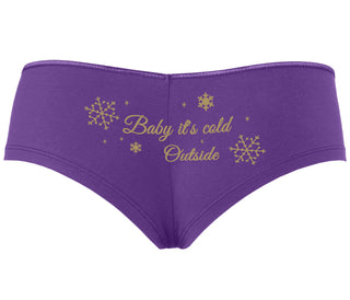 Baby It's Cold Outside - Purple Boyshort