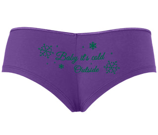 Baby It's Cold Outside - Purple Boyshort