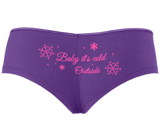Baby It's Cold Outside - Purple Boyshort