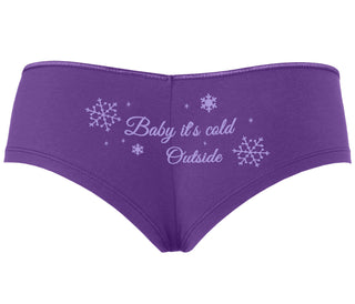Baby It's Cold Outside - Purple Boyshort