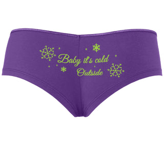 Baby It's Cold Outside - Purple Boyshort