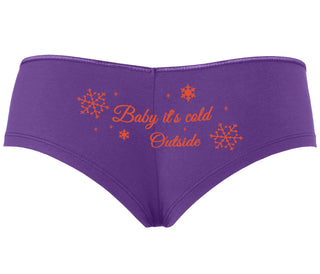 Baby It's Cold Outside - Purple Boyshort