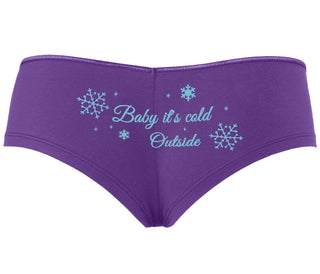 Baby It's Cold Outside - Purple Boyshort