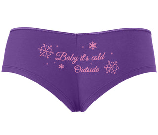 Baby It's Cold Outside - Purple Boyshort