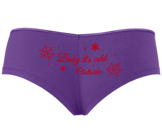 Baby It's Cold Outside - Purple Boyshort