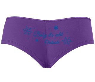Baby It's Cold Outside - Purple Boyshort