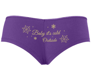Baby It's Cold Outside - Purple Boyshort