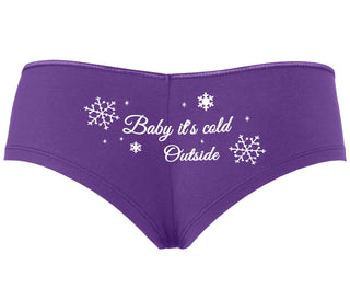 Baby It's Cold Outside - Purple Boyshort