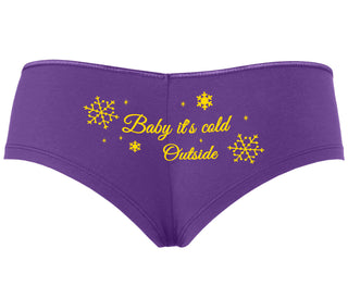 Baby It's Cold Outside - Purple Boyshort