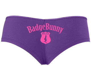Badge Bunny for LEO Wife or Girlfriend - Purple Boyshort