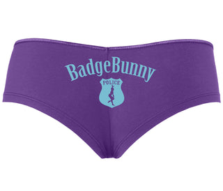 Badge Bunny for LEO Wife or Girlfriend - Purple Boyshort