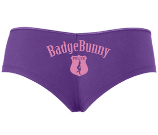 Badge Bunny for LEO Wife or Girlfriend - Purple Boyshort