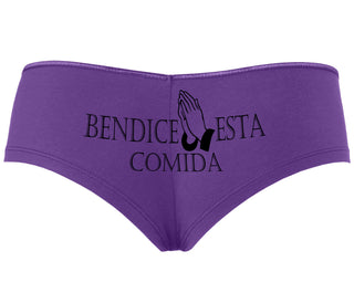 Bendice Esta Comida - Bless This Meal - Purple Boyshort