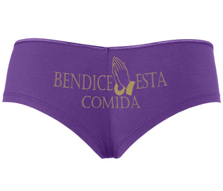 Bendice Esta Comida - Bless This Meal - Purple Boyshort