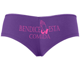 Bendice Esta Comida - Bless This Meal - Purple Boyshort