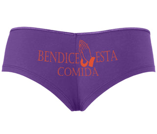 Bendice Esta Comida - Bless This Meal - Purple Boyshort