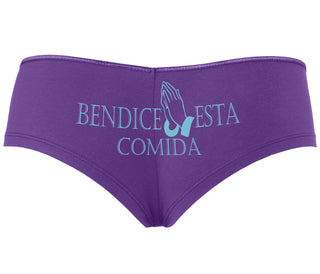 Bendice Esta Comida - Bless This Meal - Purple Boyshort