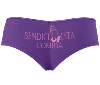 Bendice Esta Comida - Bless This Meal - Purple Boyshort