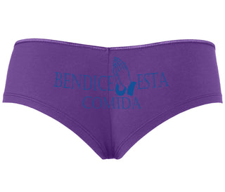 Bendice Esta Comida - Bless This Meal - Purple Boyshort