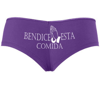 Bendice Esta Comida - Bless This Meal - Purple Boyshort