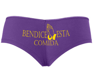 Bendice Esta Comida - Bless This Meal - Purple Boyshort