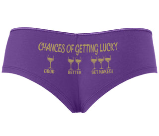 Chances Of Getting Lucky - More Wine - Purple Boyshort