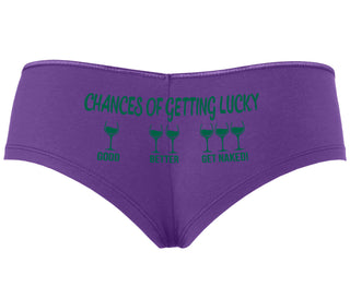 Chances Of Getting Lucky - More Wine - Purple Boyshort